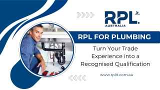 RPL for Plumbing – Get Certified Through RPL Australia