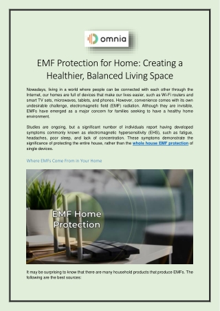 EMF Protection for Home Creating a Healthier, Balanced Living Space