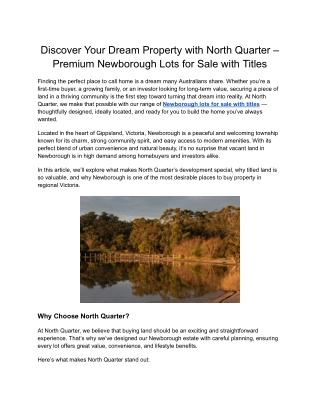Family Living Near Lake Narracan | North Quarter Estate Newborough