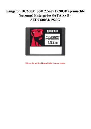 0380 Kingston DC600M SSD 2.5Ã¢Â€Â 1920GB  gemischte Nutzung  Enterprise SATA SSD - SEDC600M 1920G