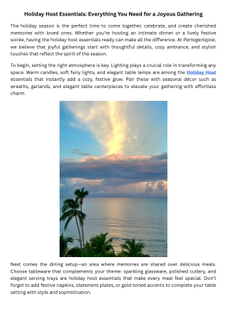 Holiday Host Essentials Everything You Need for a Joyous Gathering