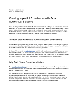 Creating Impactful Experiences with Smart Audiovisual Solutions