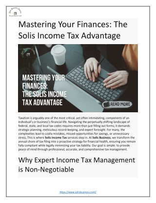 Mastering Your Finances- The Solis Income Tax Advantage