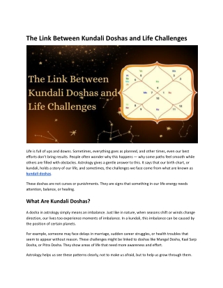 The Link Between Kundali Doshas and Life Challenges