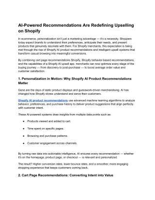 AI-Powered Recommendations Are Redefining Upselling on Shopify