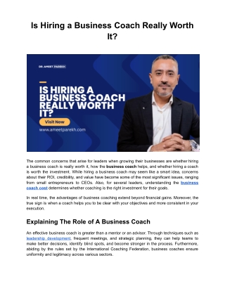 Is Hiring a Business Coach Really Worth It?