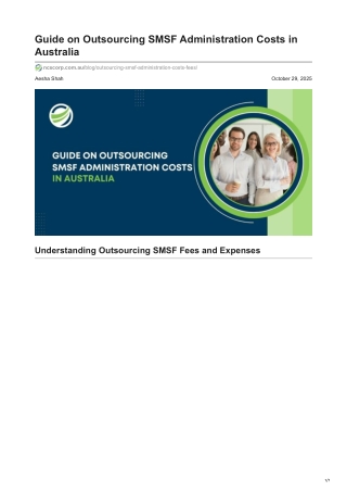 Guide on Outsourcing SMSF Administration Costs in Australia