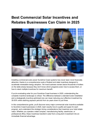 How Businesses Can Take Advantage of 2025 Solar Incentives and Rebates