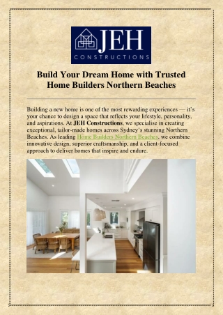 Build Your Dream Home with Trusted Home Builders Northern Beaches
