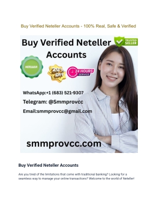 Buy Verified Neteller Accounts - 100% Real, Safe & Verified