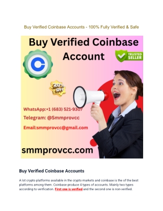 Buy Verified Coinbase Accounts - 100% Fully Verified & Safe