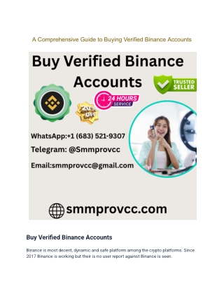 A Comprehensive Guide to Buying Verified Binance Accounts