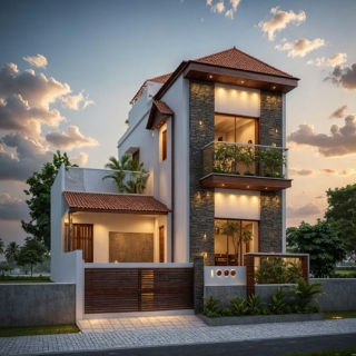 Modern Tropical Villa: Photorealistic 3D Exterior Rendering
