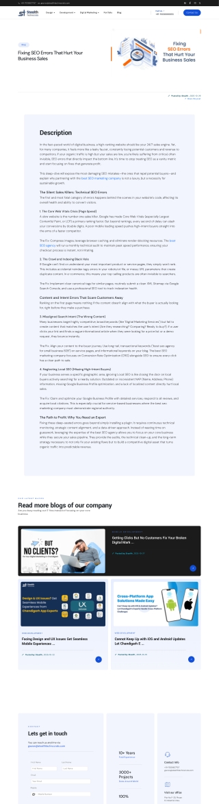 Fixing SEO Errors That Hurt Your Business Sales