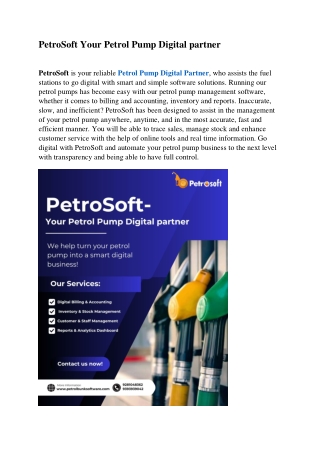 PetroSoft Your Petrol Pump Digital partner