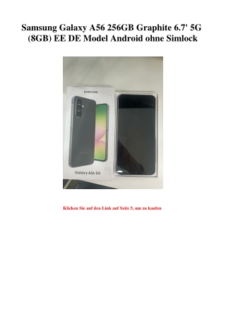 1997 Samsung Galaxy A56 256GB Graphite 6.7' 5G  8GB  EE DE Model Android ohne Simlock