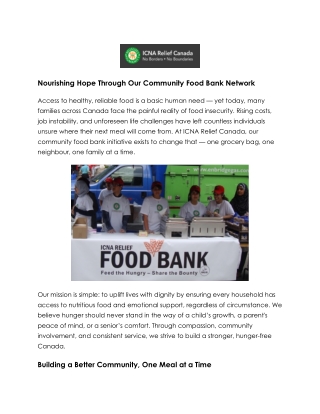 Empowering Families Through Our Community Food Bank