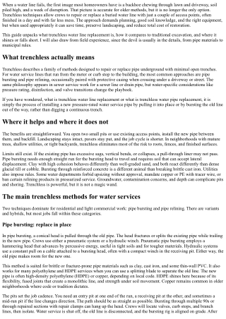 From Digging to No-Dig: What Is Trenchless Water Line Replacement?