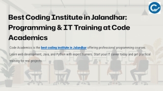 Best Coding Institute in Jalandhar | Code Academics