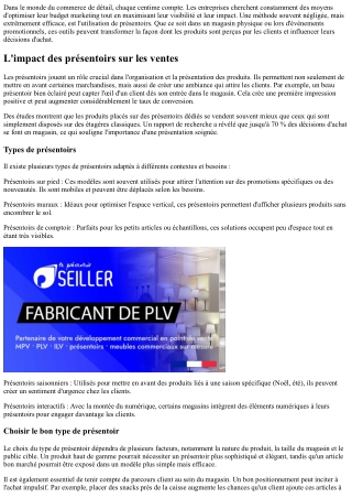 Optimiser votre Budget Marketing grâce aux PRÉSENTOIRS