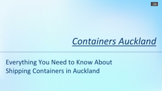 Shipping Containers in Auckland