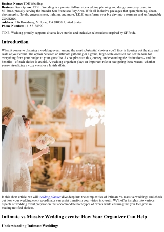 Intimate vs Massive Wedding Events: How Your Planner Can Help.