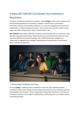 5 Ways QS IGAUGE Can Elevate Your Institution’s Reputation