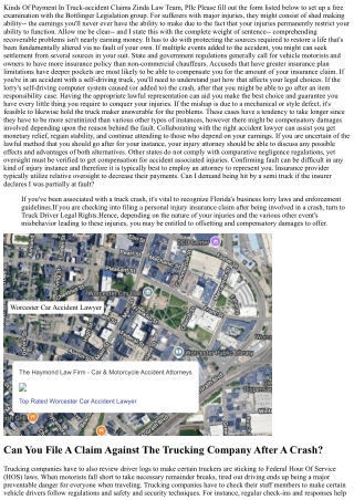 Filing A Claim Against A Trucking Firm For Vehicle Driver's Accident