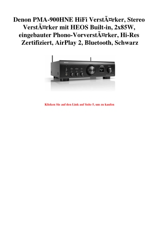 1481 Denon PMA-900HNE HiFi VerstÃƒÂ¤rker  Stereo VerstÃƒÂ¤rker mit HEOS Built-in  2x85W  eingebauter Pho