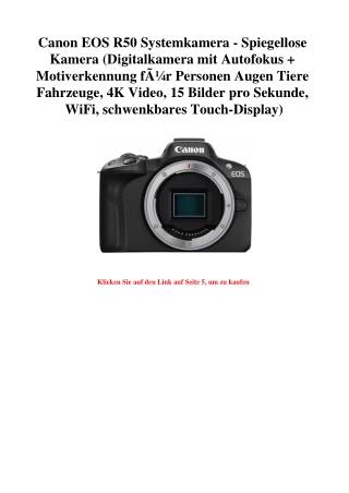 9159 Canon EOS R50 Systemkamera - Spiegellose Kamera  Digitalkamera mit Autofokus   Motiverkennung fÃƒÂ¼