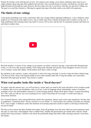 Local Daycare Reviews: What to Read and What to Ignore