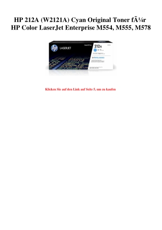 9984 HP 212A  W2121A  Cyan Original Toner fÃƒÂ¼r HP Color LaserJet Enterprise M554  M555  M578