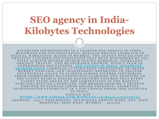 SEO agency in Mumbai- Kilobytes Technologies