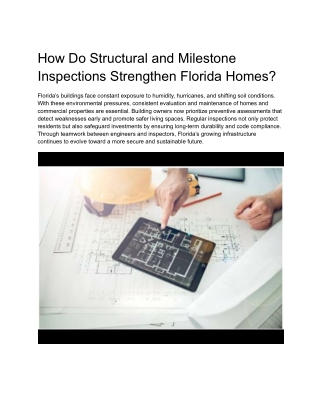 How Do Structural and Milestone Inspections Strengthen Florida Homes_
