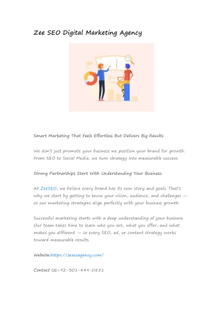 Zee SEO Digital Marketing Agency
