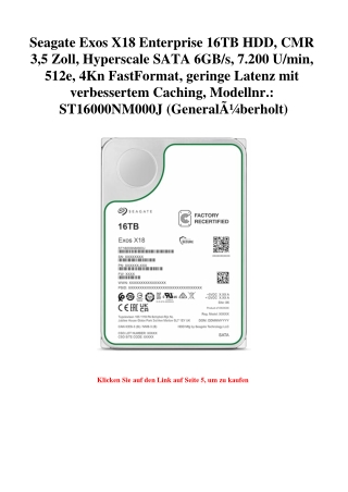 2316 Seagate Exos X18 Enterprise 16TB HDD  CMR 3 5 Zoll  Hyperscale SATA 6GB s  7.200 U min  512e  4Kn F