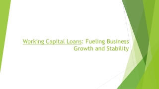 Working Capital Loans Fueling Business Growth and Stability_