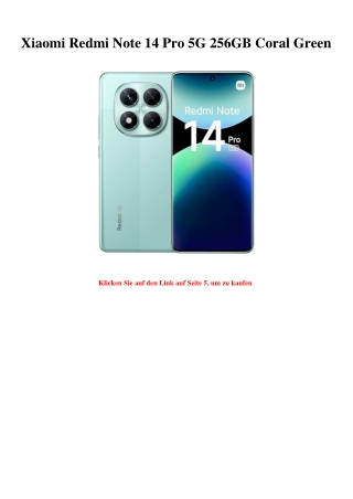 9836 Xiaomi Redmi Note 14 Pro 5G 256GB Coral Green