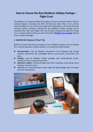 How to Choose the Best Maldives Holiday Package – (1)