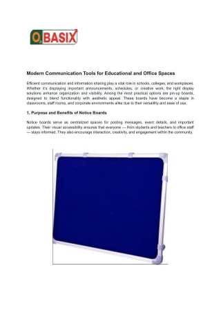 Modern Communication Tools for Educational and Office Spaces