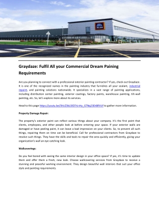 Graydaze Fulfil All your Commercial Dream Paining Requirements