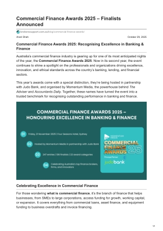 Commercial Finance Awards 2025: Meet the Finalists