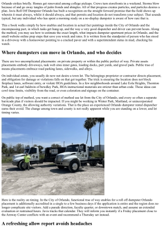 Javis Roll Off Dumpster Orlando: Hassle-Free Permits and Placement