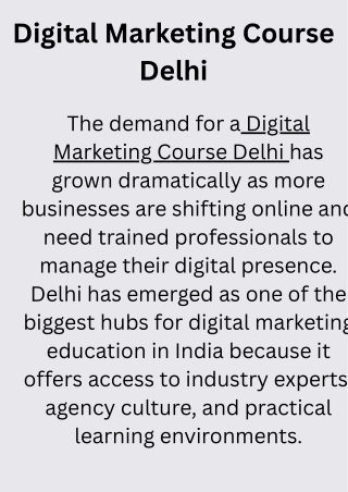 Digital Marketing Course Delhi
