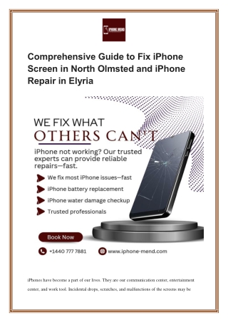 Comprehensive Guide to Fix iPhone Screen in North Olmsted and Repair in Elyria