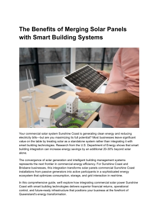 The Benefits of Merging Solar Panels with Smart Building Systems