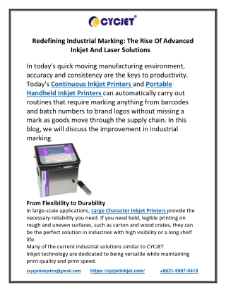 Redefining Industrial Marking The Rise Of Advanced Inkjet And Laser Solutions