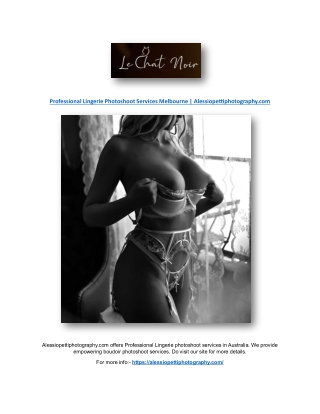 Professional Lingerie Photoshoot Services Melbourne | Alessiopettiphotography.co