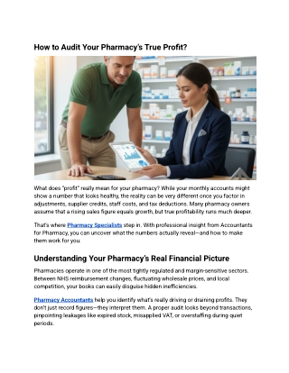 How to Audit Your Pharmacy’s True Profit?