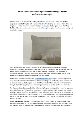 Why Linen Bedding Is the Secret to a Perfect Night’s Sleep